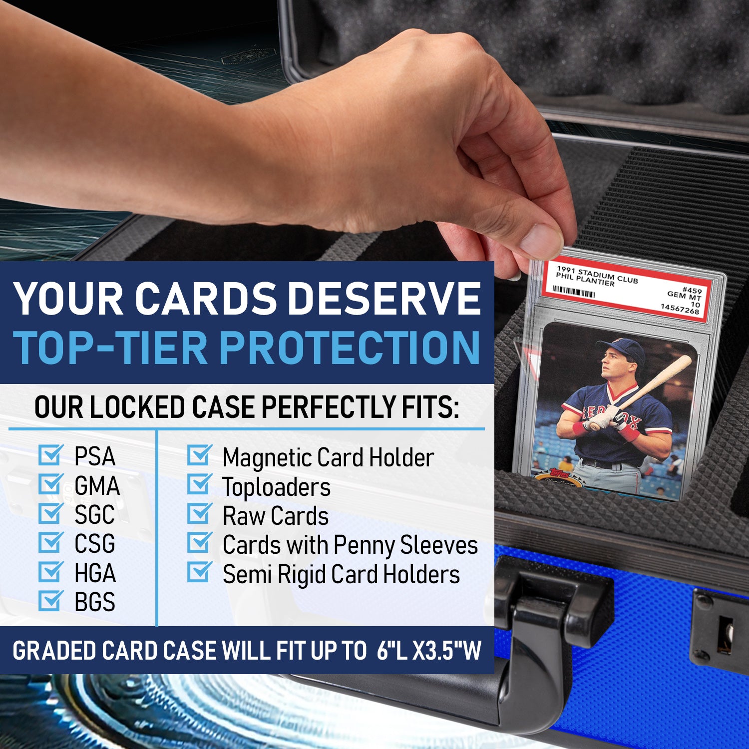 Blue - Premium Graded Card Case
