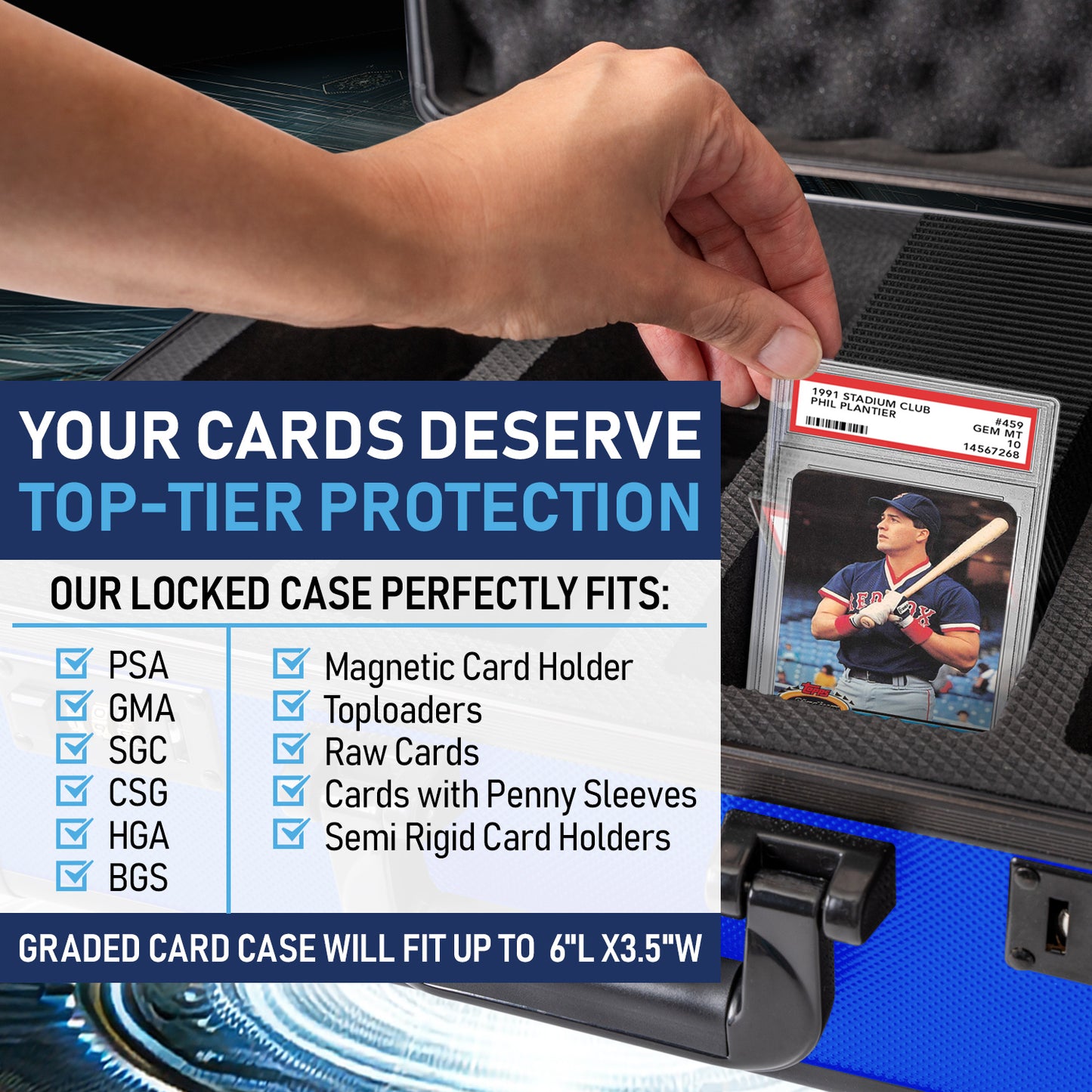 Blue - Premium Graded Card Case