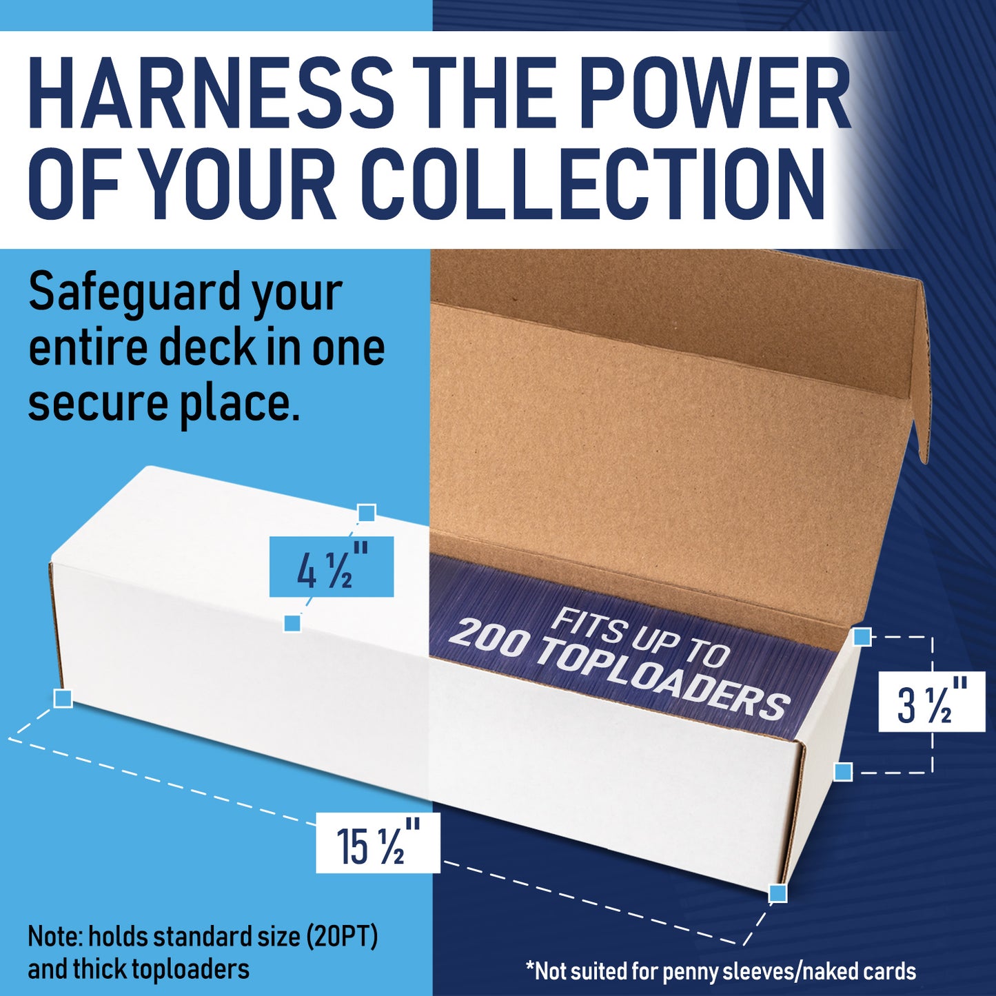 20 Pack - Premium Toploader Cardboard Storage Boxes