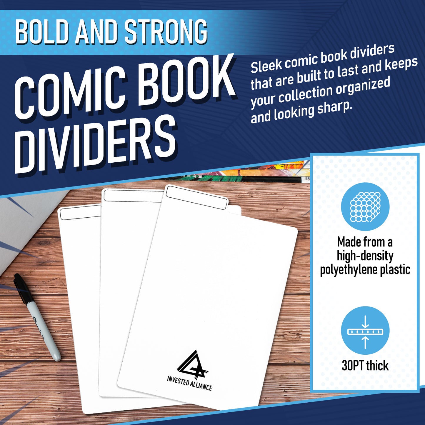 3 Pack - Comic Book Storage Boxes & White Dividers Bundle