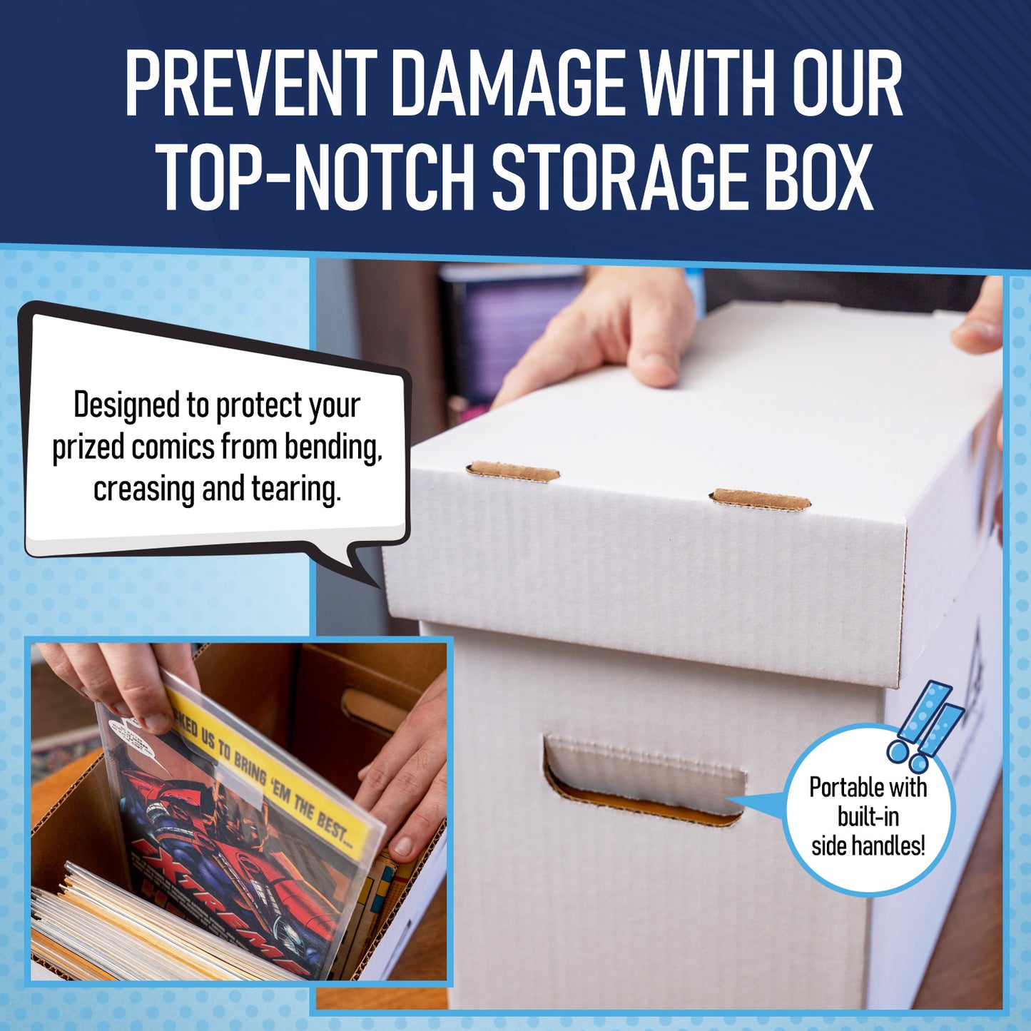 3 Pack - Comic Book Storage Boxes & White Dividers Bundle