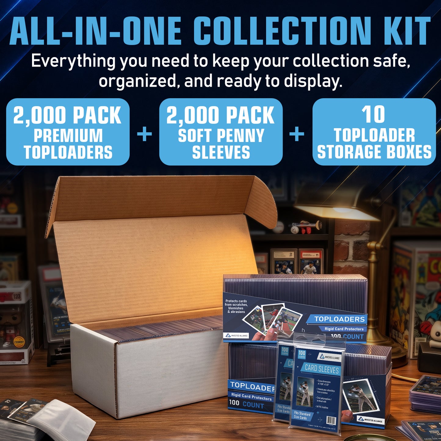 20PT Premium Top Loaders and Penny Sleeves 2,000 Pack