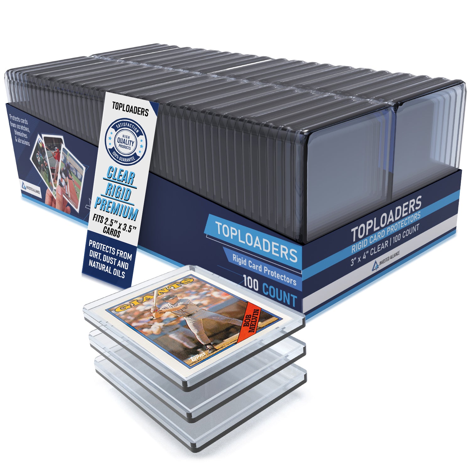 Premium 130pt Top Loaders for Cards | Hard Card Sleeves. Card Protectors. Trading Card Top Loader. Toploader Card Protectors. MTG + Pro Sports Cards Premium 130pt Top Loaders for Cards | Hard Card Sleeves. Card Protectors. Trading Card Top Loader. Toploader Card Protectors. MTG + Pro Sports Cards