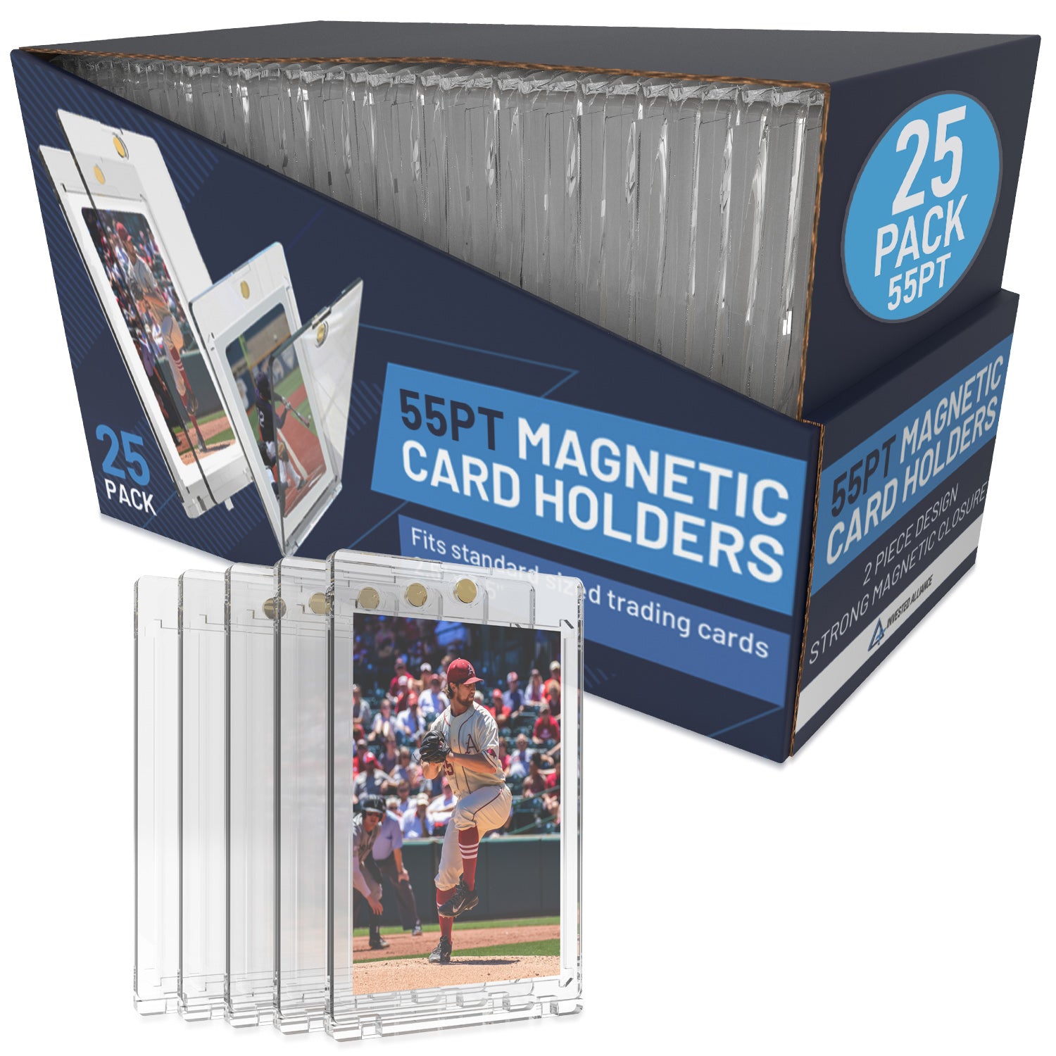 Premium Magnetic Card Holder (25 Pack) | 55PT Magnetic Card Holders for Trading Cards. Pro UV Card Protectors with Ultra Clear Design, One Touch Premium Magnetic Card Holder (25 Pack) | 55PT Magnetic Card Holders for Trading Cards. Pro UV Card Protectors with Ultra Clear Design, One Touch