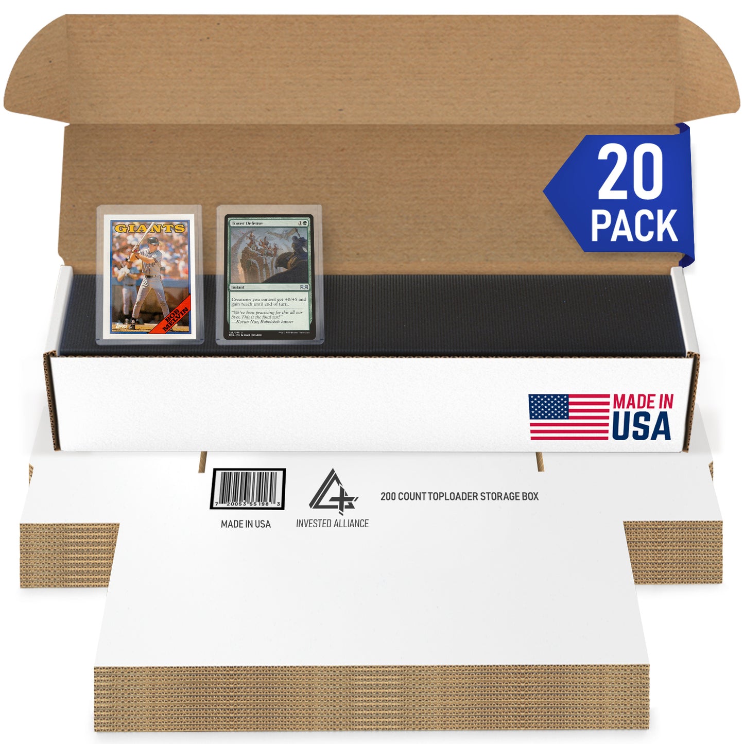 20 Pack - Premium Toploader Cardboard Storage Boxes