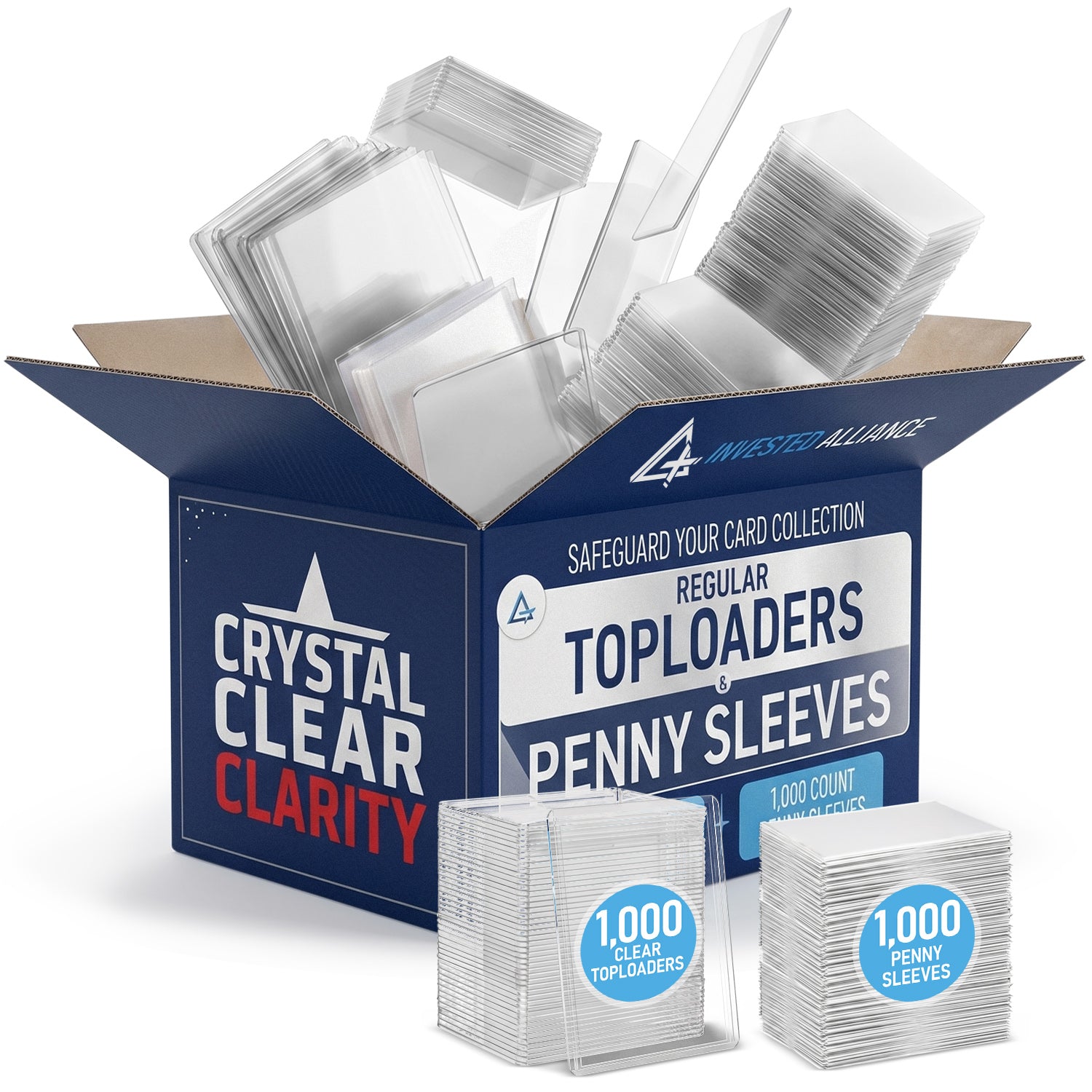 Invested Alliance Trading Card Toploaders & Sleeves 1000 Clear