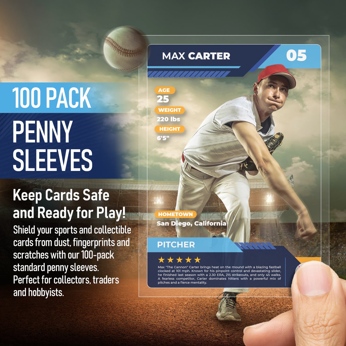 100 Pack - Standard Size Penny Sleeves