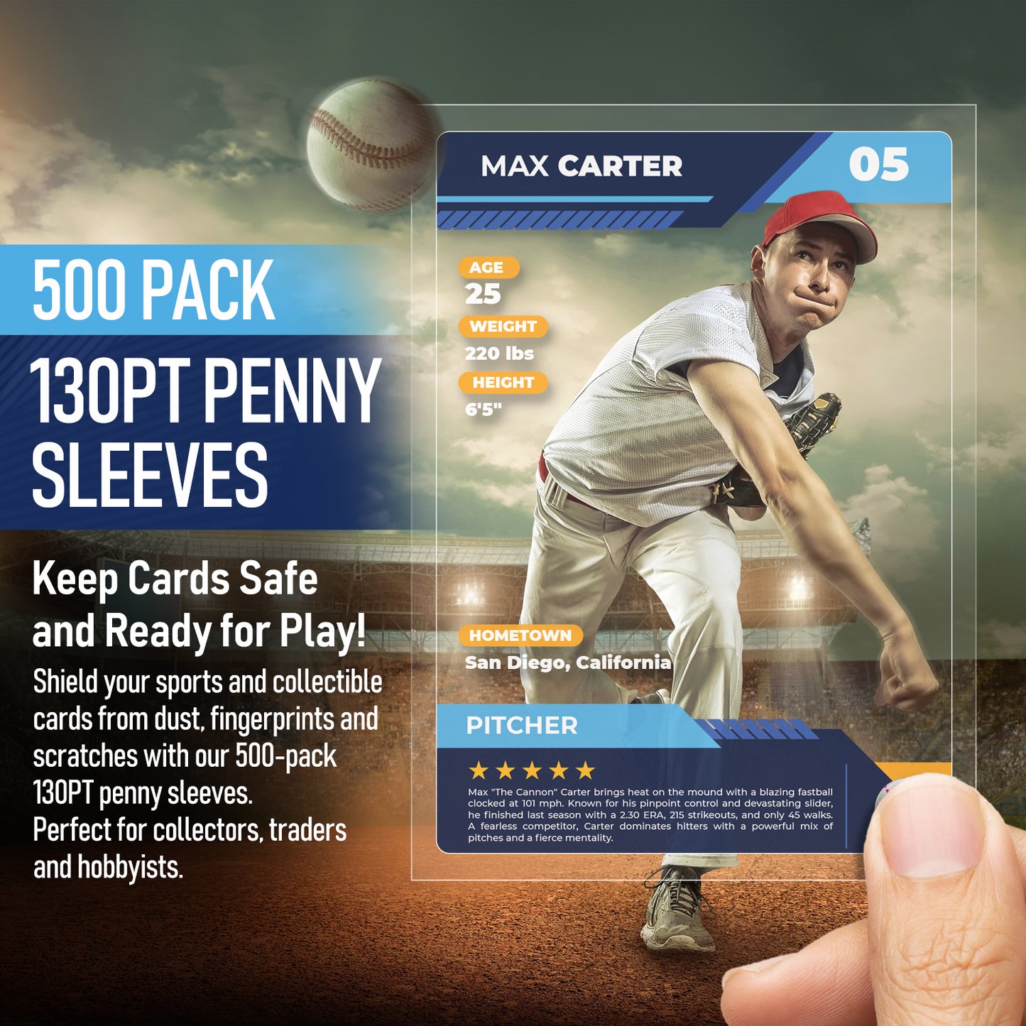 130PT - 500 Pack Penny Sleeves