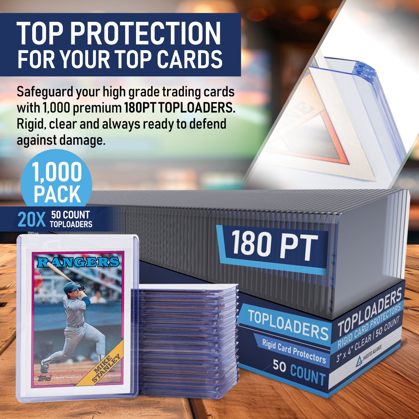 180PT Premium Top Loaders 1,000 Pack