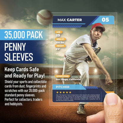 35,000 Pack - Standard Size Penny Sleeves