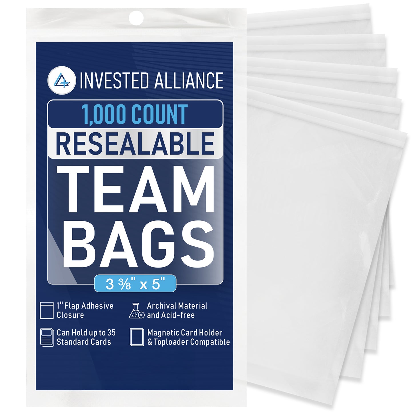 1,000 Pack Clear Resealable Team Bags