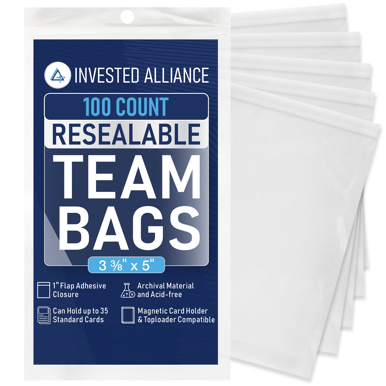 100 Pack Clear Resealable Team Bags