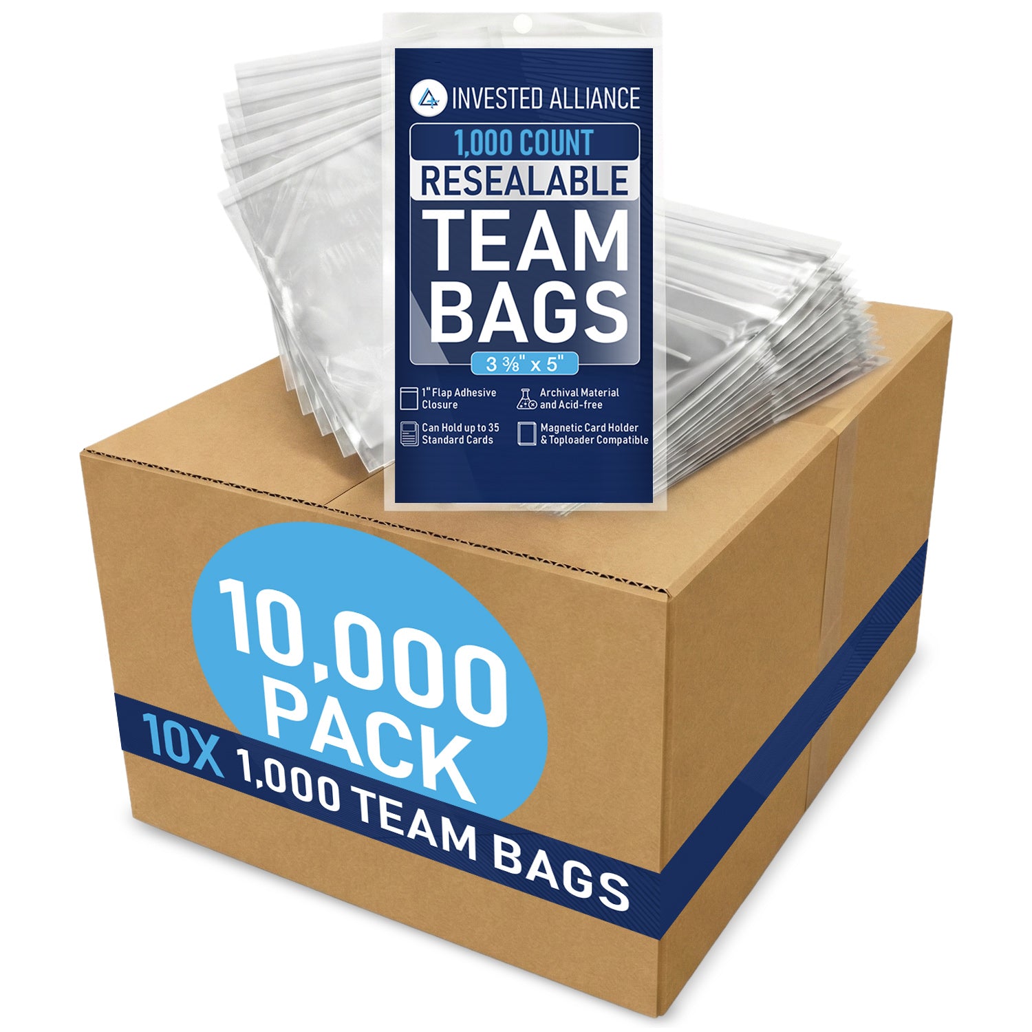 10,000 Pack Clear Resealable Team Bags