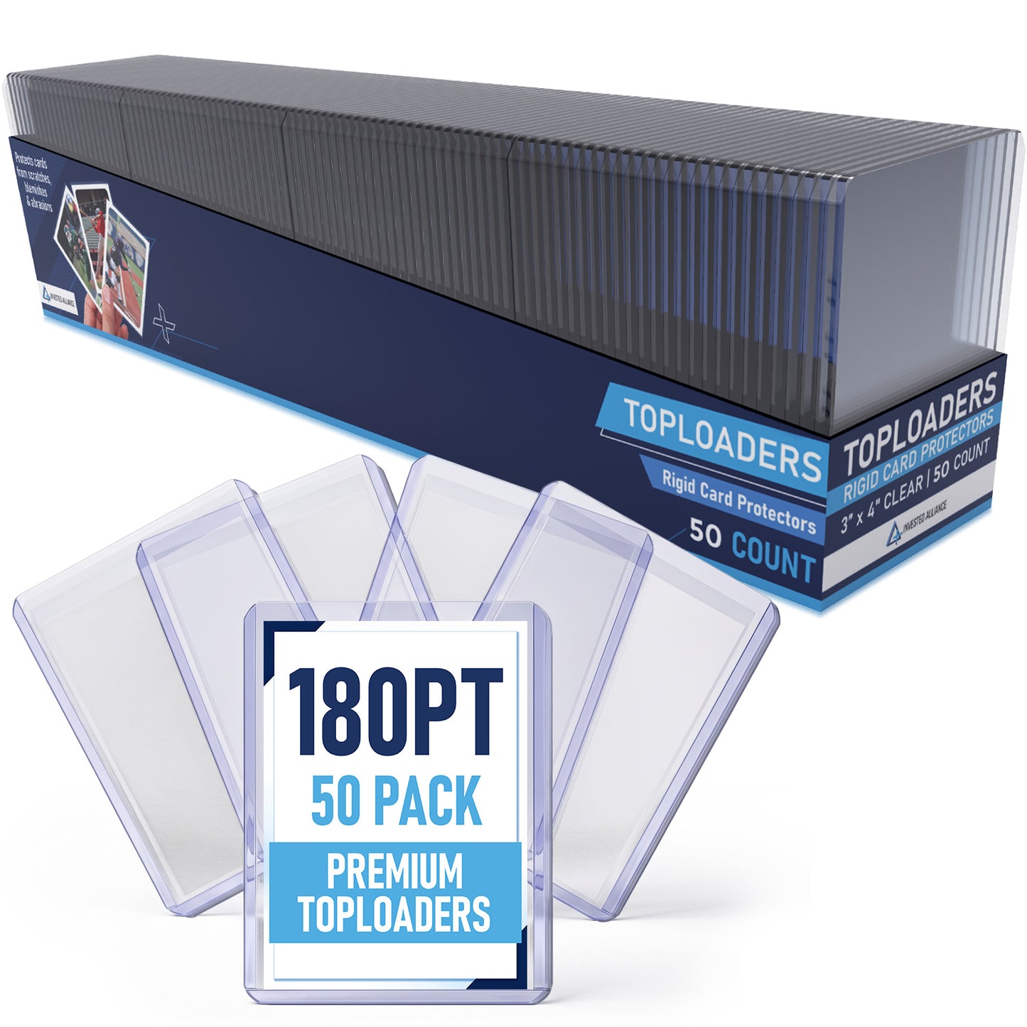 180PT - 50 Pack Premium Top Loaders