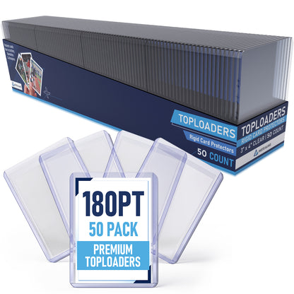 180PT - 50 Pack Premium Top Loaders