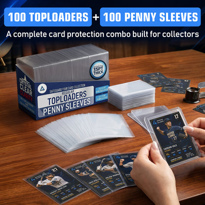 20PT - 100 Pack Top Loaders & 100pk Standard Size Penny Sleeves