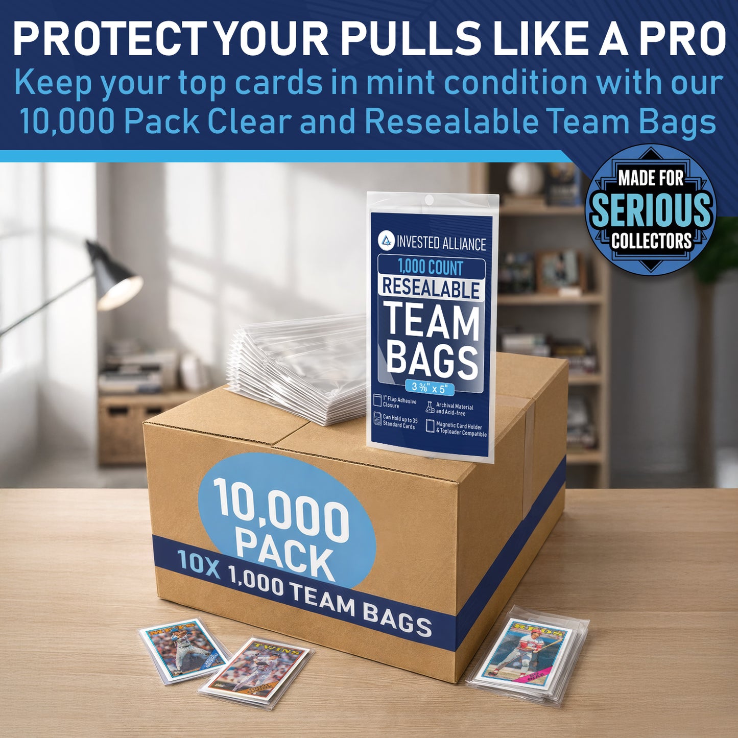 10,000 Pack Clear Resealable Team Bags
