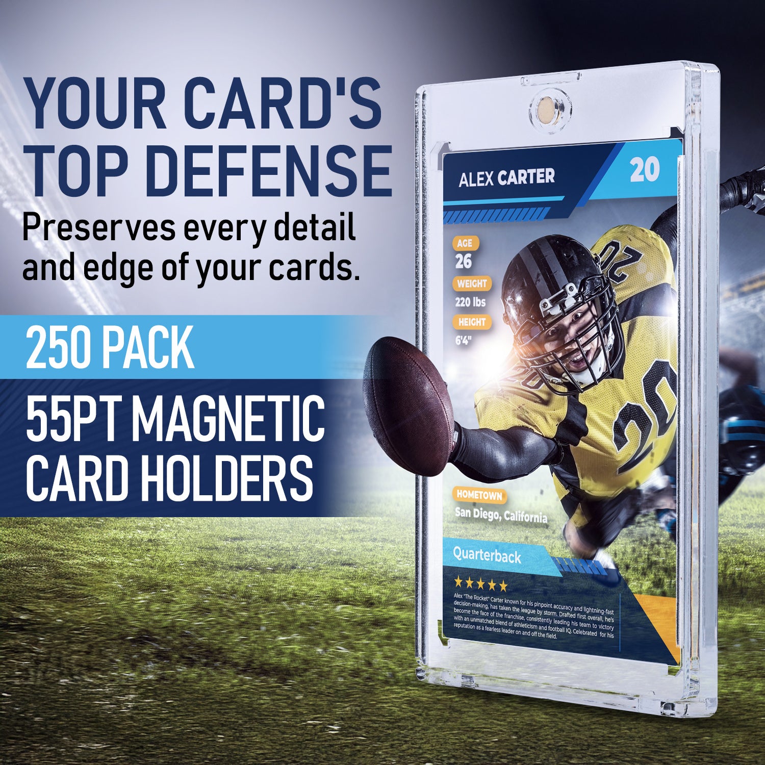 55PT - 250 Pack Premium Magnetic Card Holder