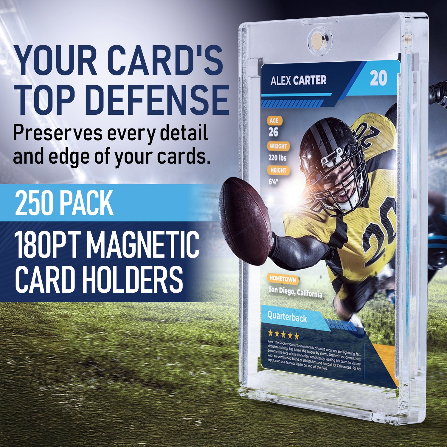 180PT - 250 Pack Premium Magnetic Card Holder