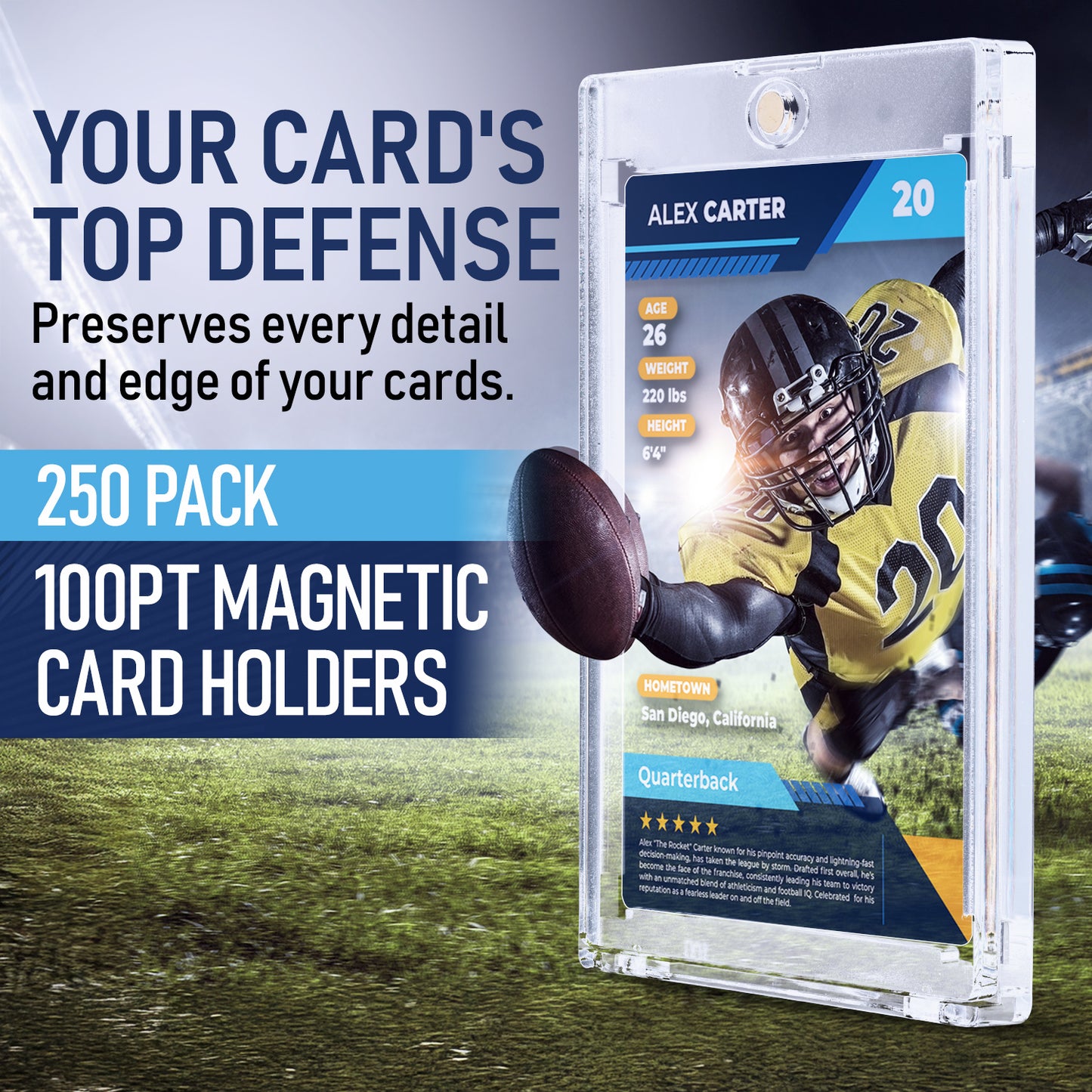 100PT - 250 Pack Premium Magnetic Card Holder