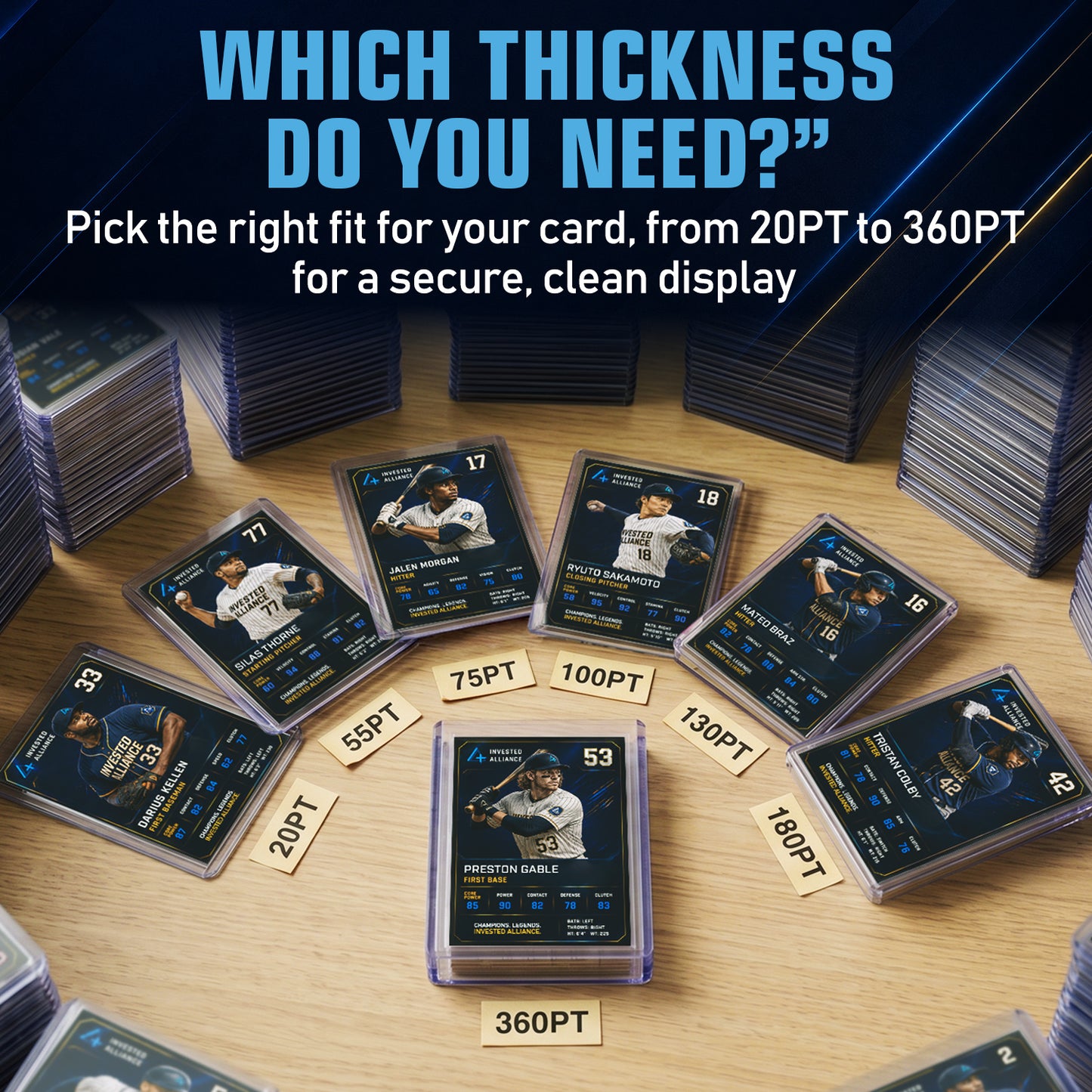 180PT - 50 Pack Premium Top Loaders
