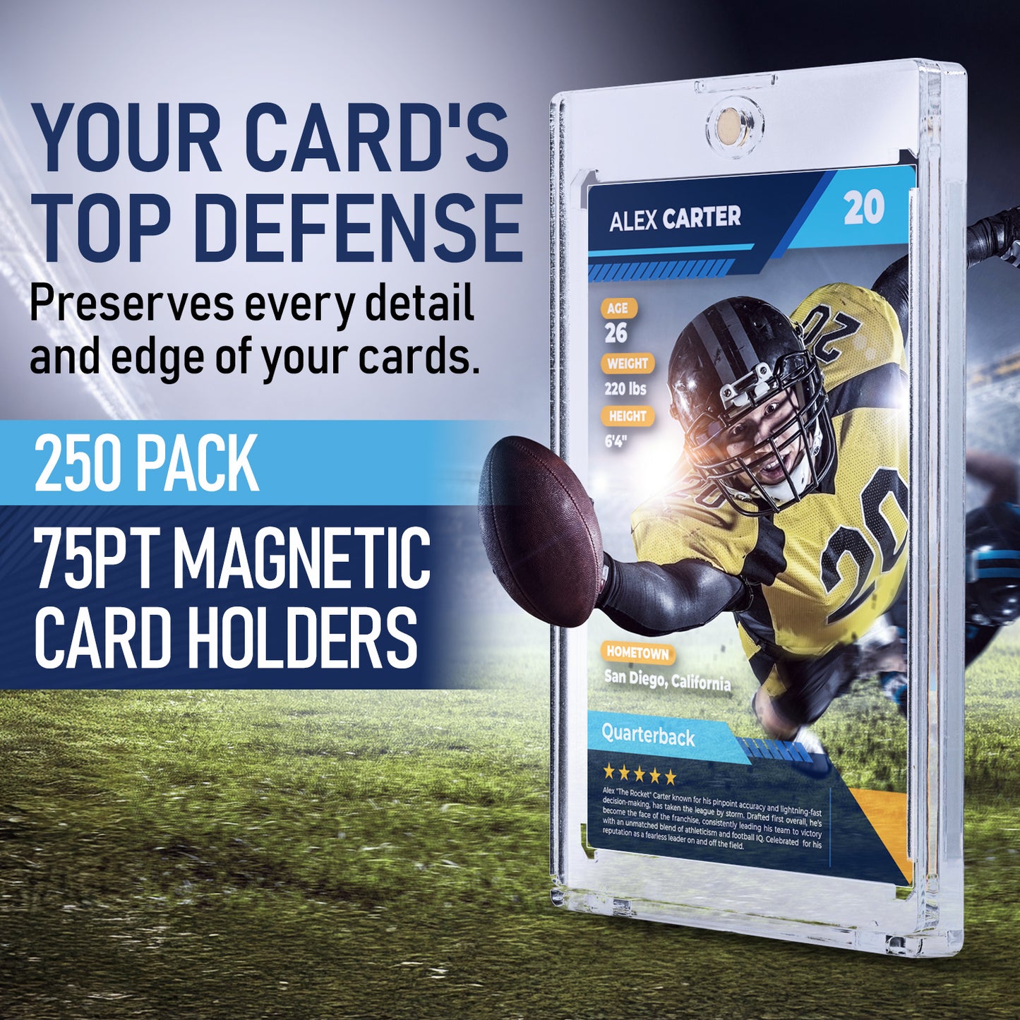 75PT - 250 Pack Premium Magnetic Card Holder