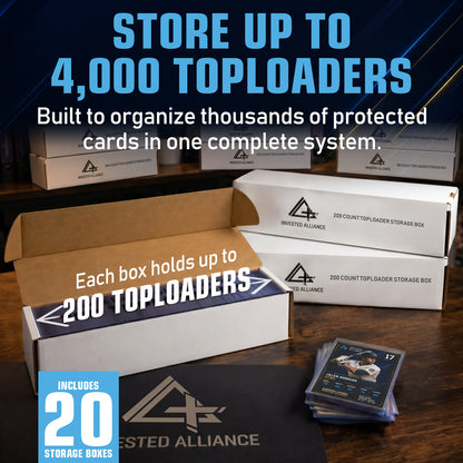 20 Pack - Premium Toploader Cardboard Storage Boxes