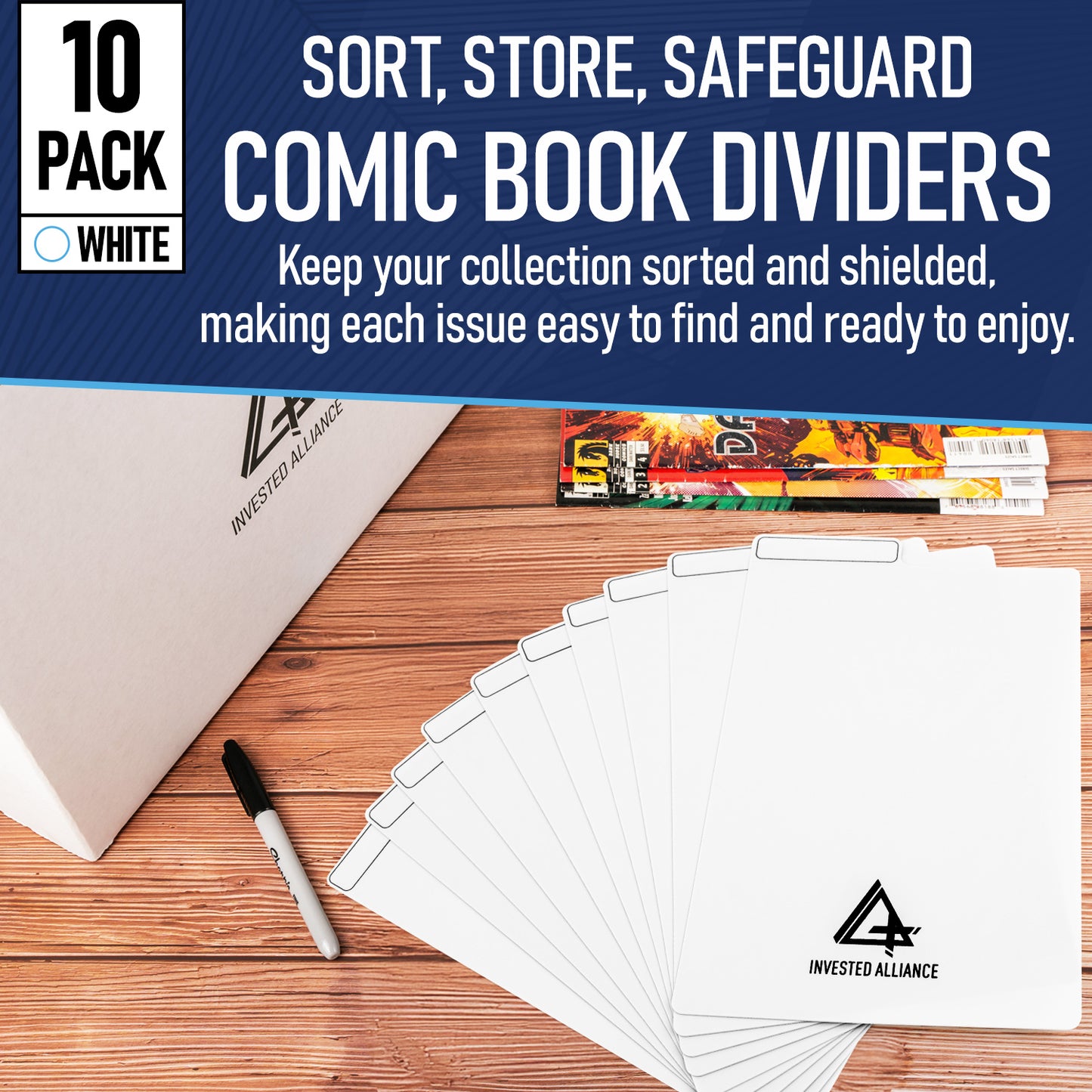 10 Pack - White Comic Book Dividers