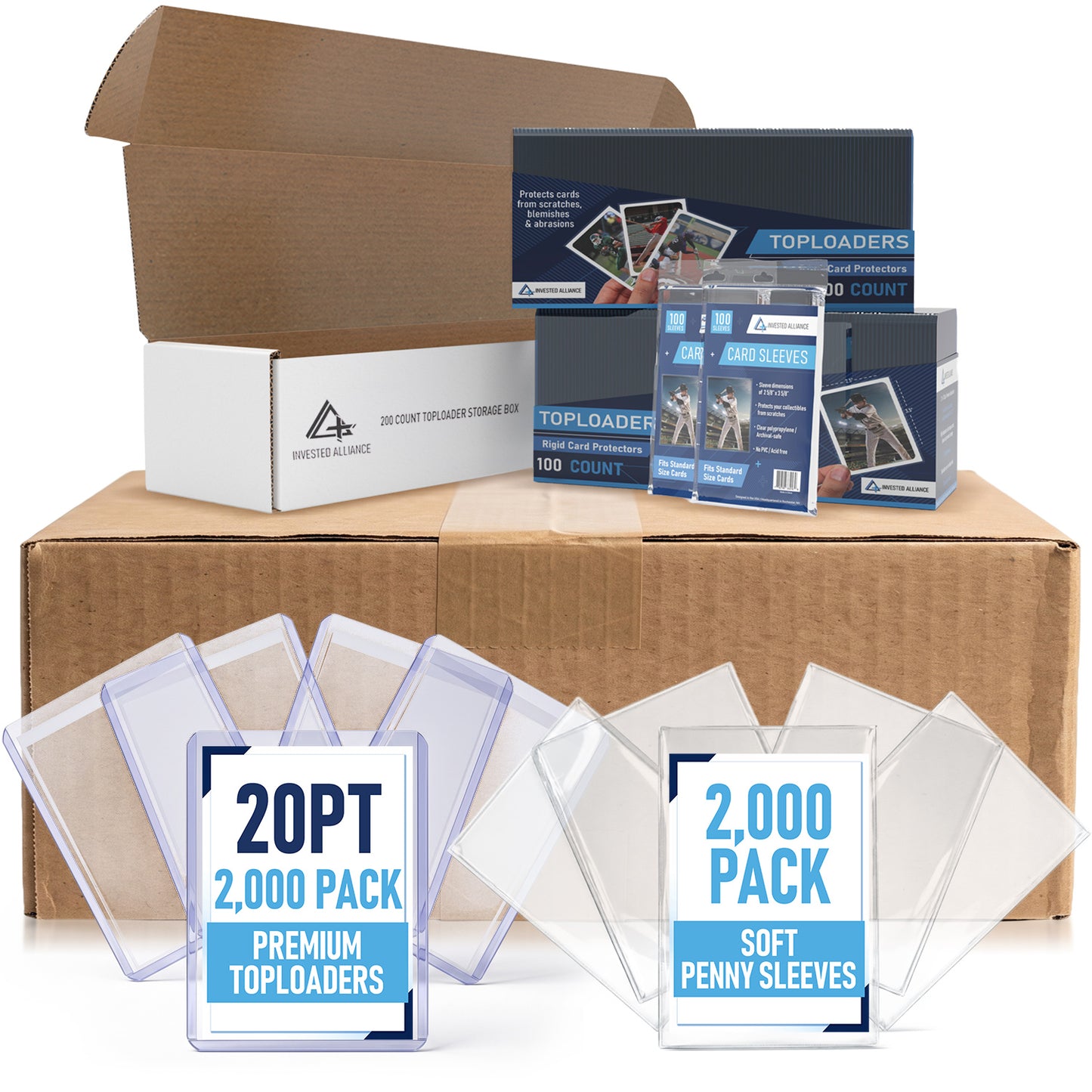 20PT Premium Top Loaders and Penny Sleeves 2,000 Pack
