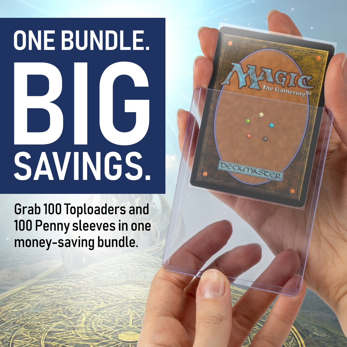 20PT - 100 Pack Top Loaders & 100pk Standard Size Penny Sleeves