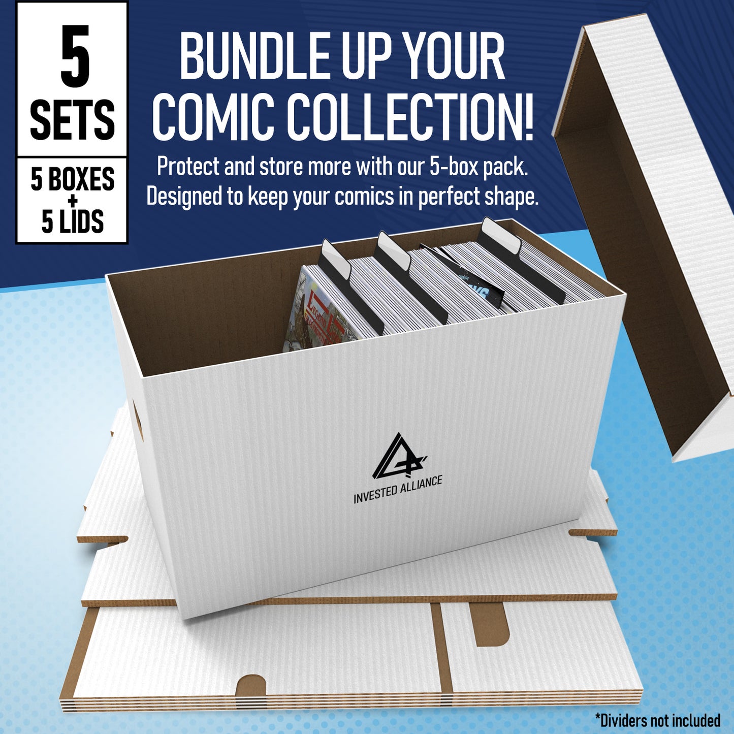 5 Pack - Premium Comic Book Storage Boxes