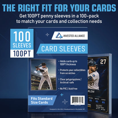 100PT - 100 Pack Penny Sleeves