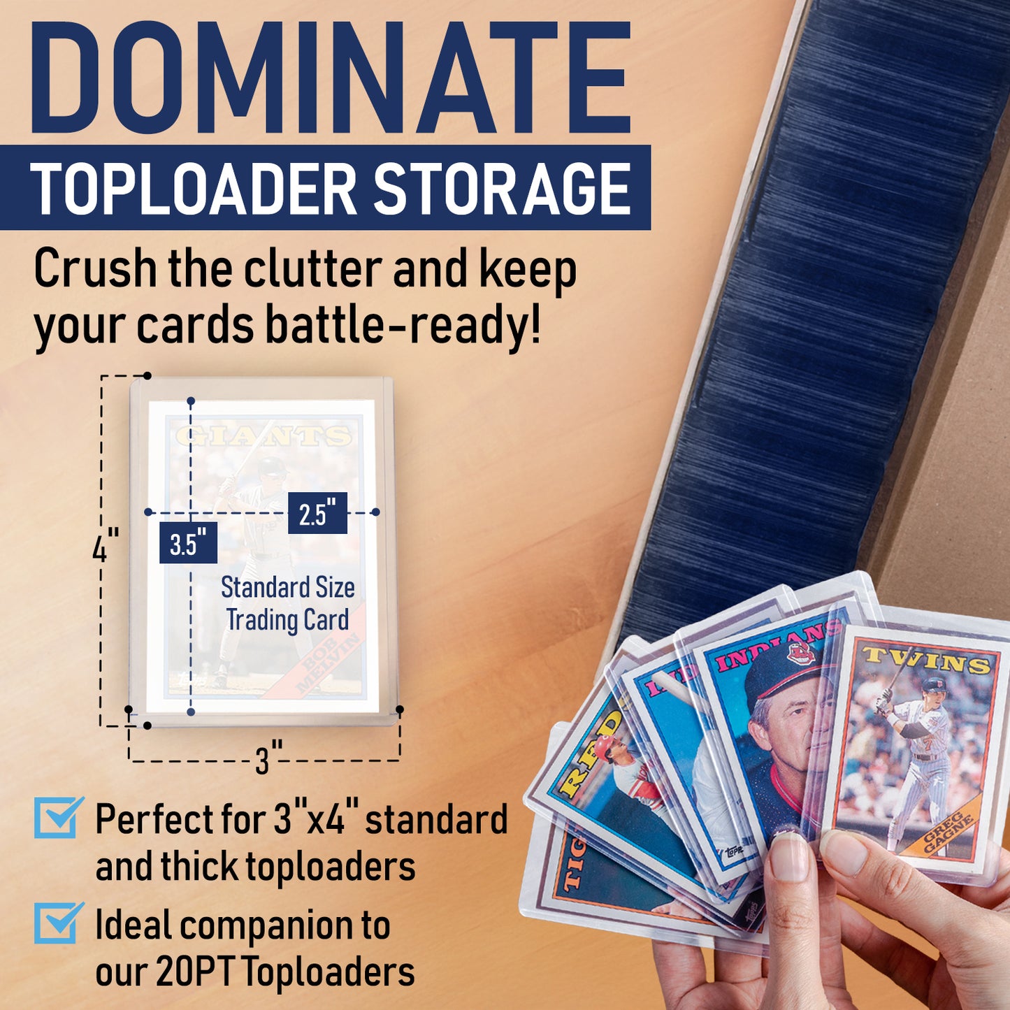 20 Pack - Premium Toploader Cardboard Storage Boxes