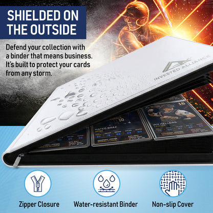 Premium Top Loader Binder for Trading Cards - Holds 288 Toploaders, 9-Pocket (White)