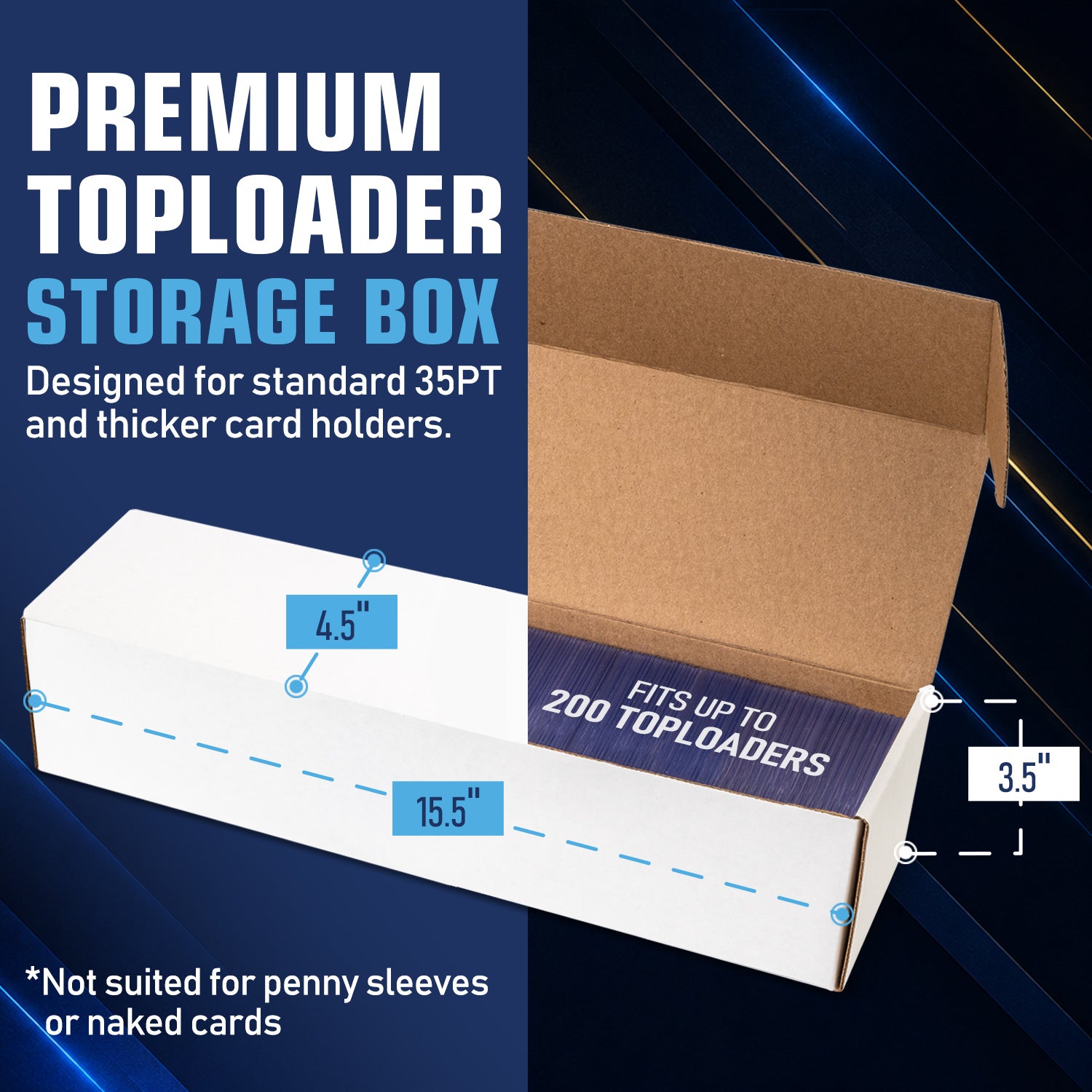 20 Pack - Premium Toploader Cardboard Storage Boxes