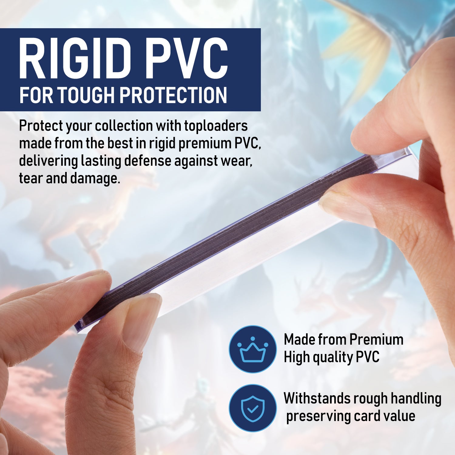 Premium 180pt Top Loaders for Cards | Hard Card Sleeves. Card Protectors. Trading Card Top Loader. Toploader Card Protectors. MTG + Pro Sports Cards Premium 180pt Top Loaders for Cards | Hard Card Sleeves. Card Protectors. Trading Card Top Loader. Toploader Card Protectors. MTG + Pro Sports Cards