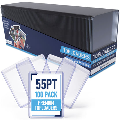 55PT - 100 Pack Premium Top Loaders