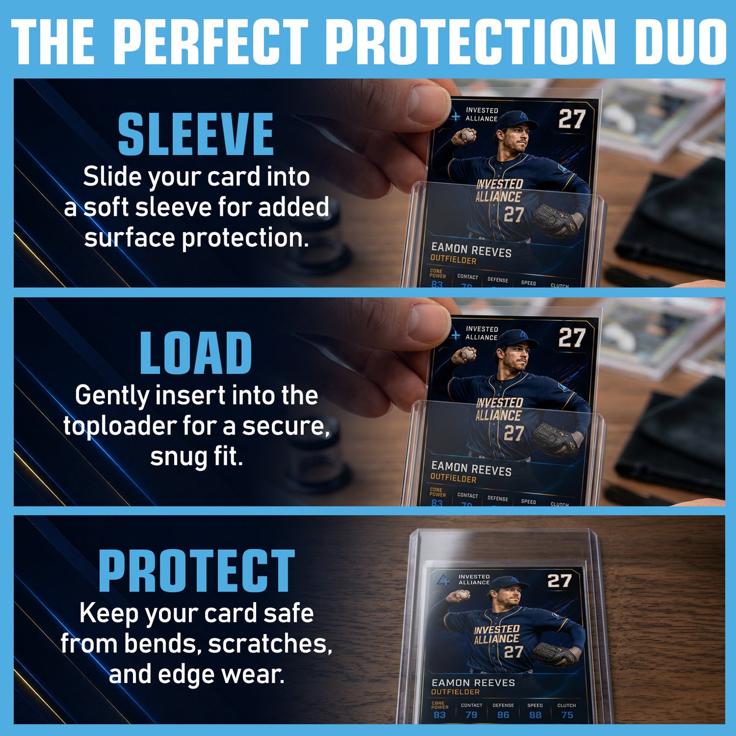 180PT - 50 Pack Premium Top Loaders