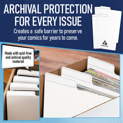 200 Pack - White Comic Book Dividers