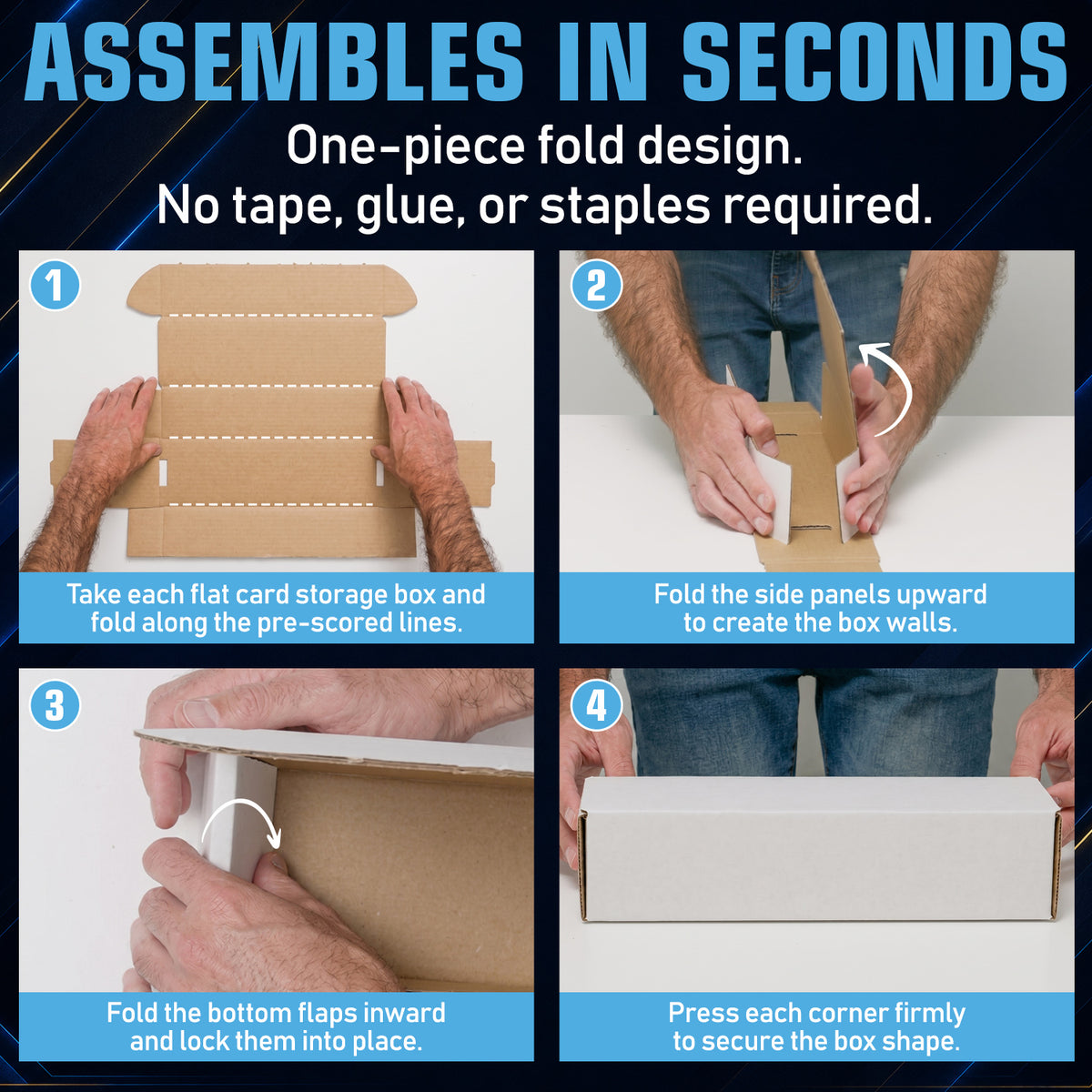 3 Pack - Premium Cardboard Storage Boxes