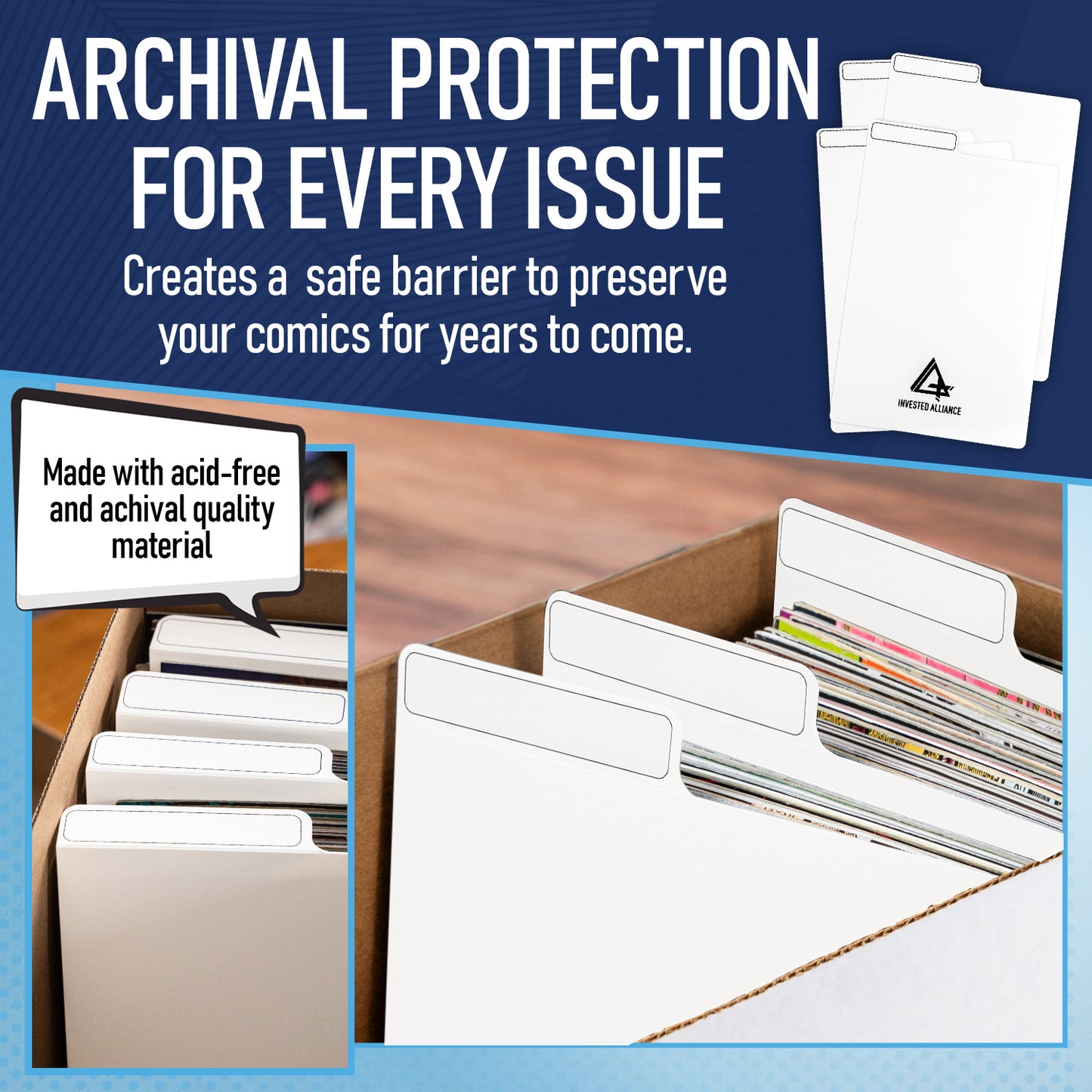 25 Pack - White Comic Book Dividers