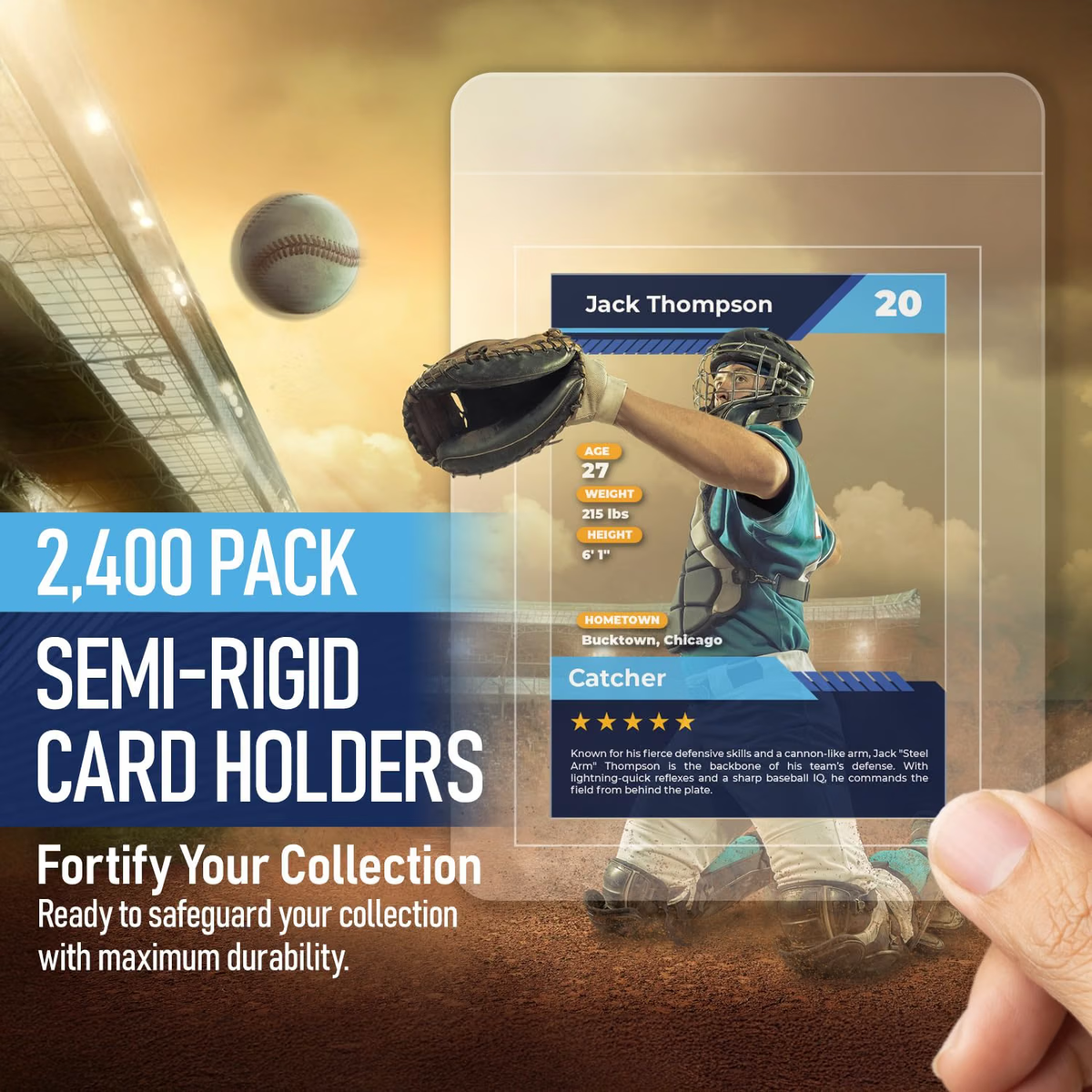 2,400 Pack - Semi Rigid Card Holders