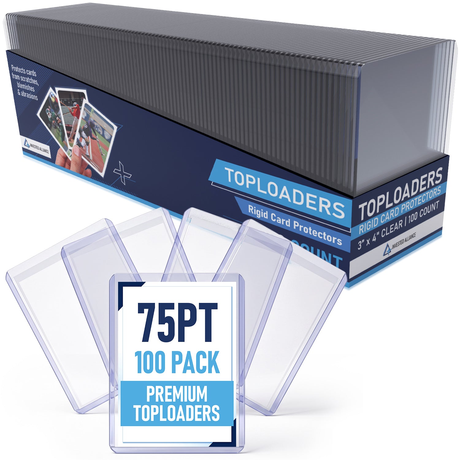 75PT - 100 Pack Premium Top Loaders