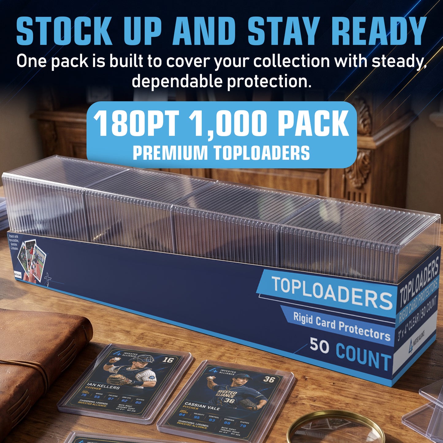 180PT Premium Top Loaders 1,000 Pack