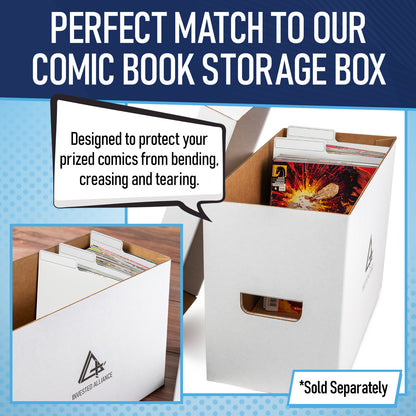 25 Pack - White Comic Book Dividers