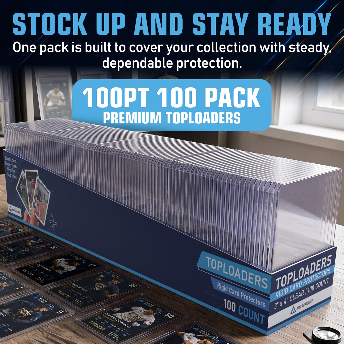 100PT - 100 Pack Premium Top Loaders