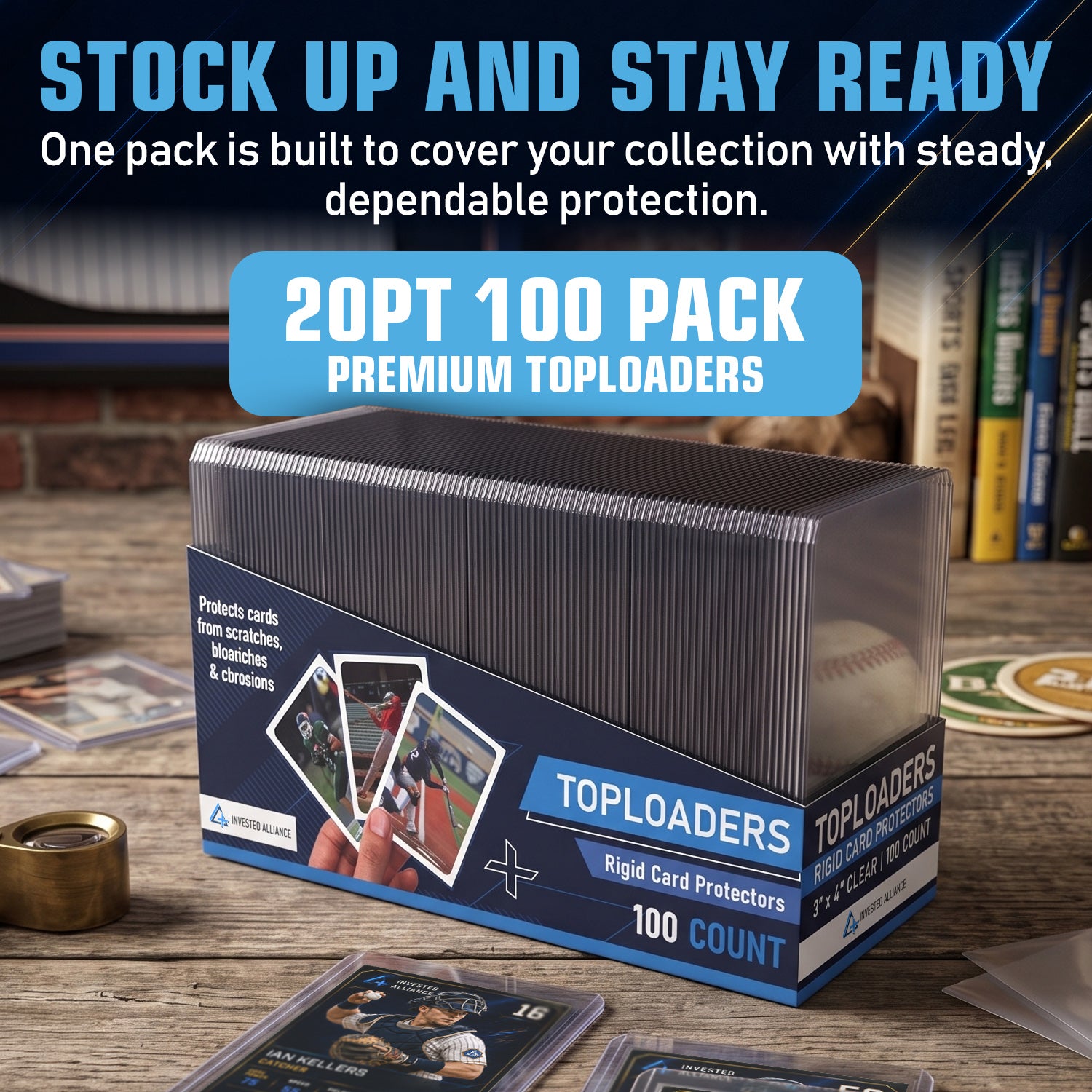 20PT - 100 Pack Premium Top Loaders