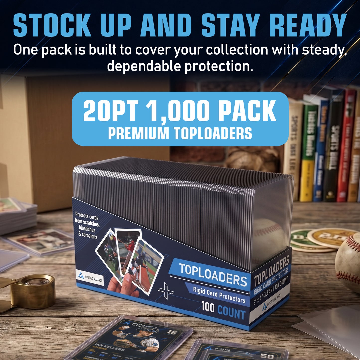 20PT Premium Top Loaders 1,000 Pack
