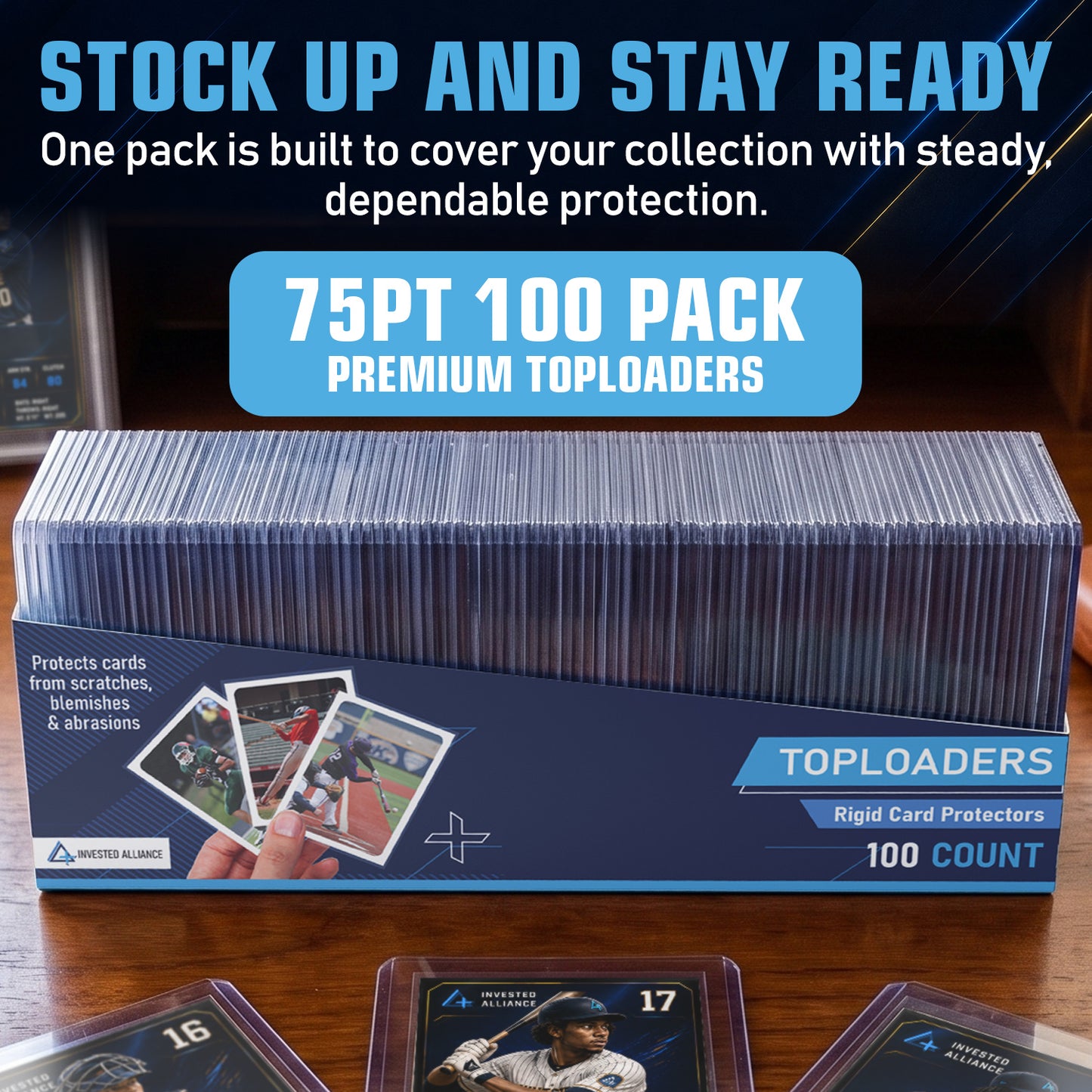 75PT - 100 Pack Premium Top Loaders
