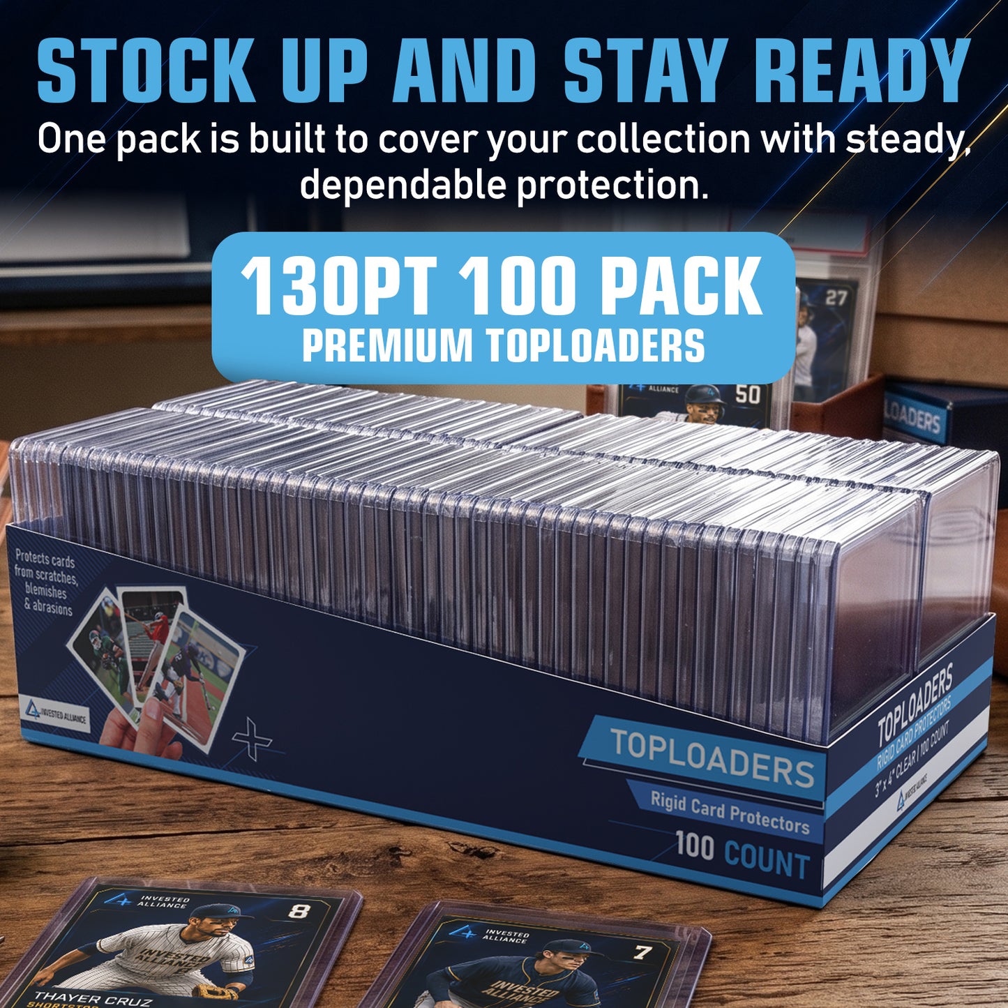 130PT - 100 Pack Premium Top Loaders